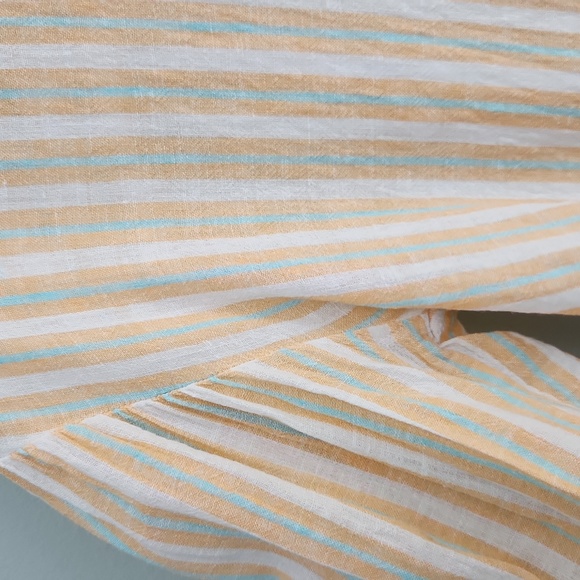 Rails Cleo Top Clementine Stripe Linen Blend Size Small - Picture 6 of 10